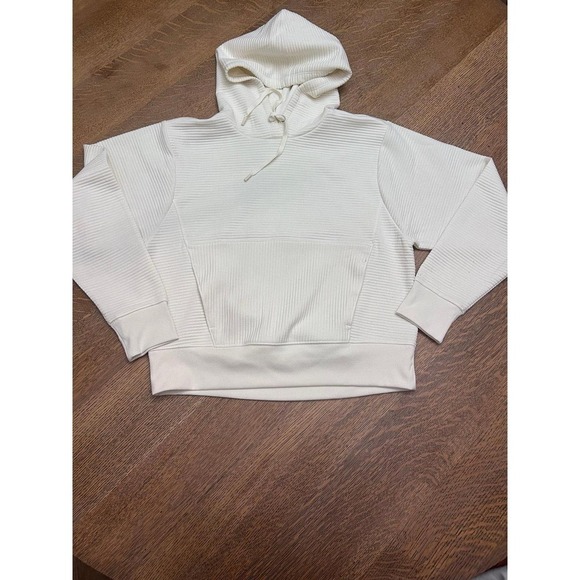 DSG Tops - DSG Women's Ribbed Kangaroo Pocket Hoodie Cream size S